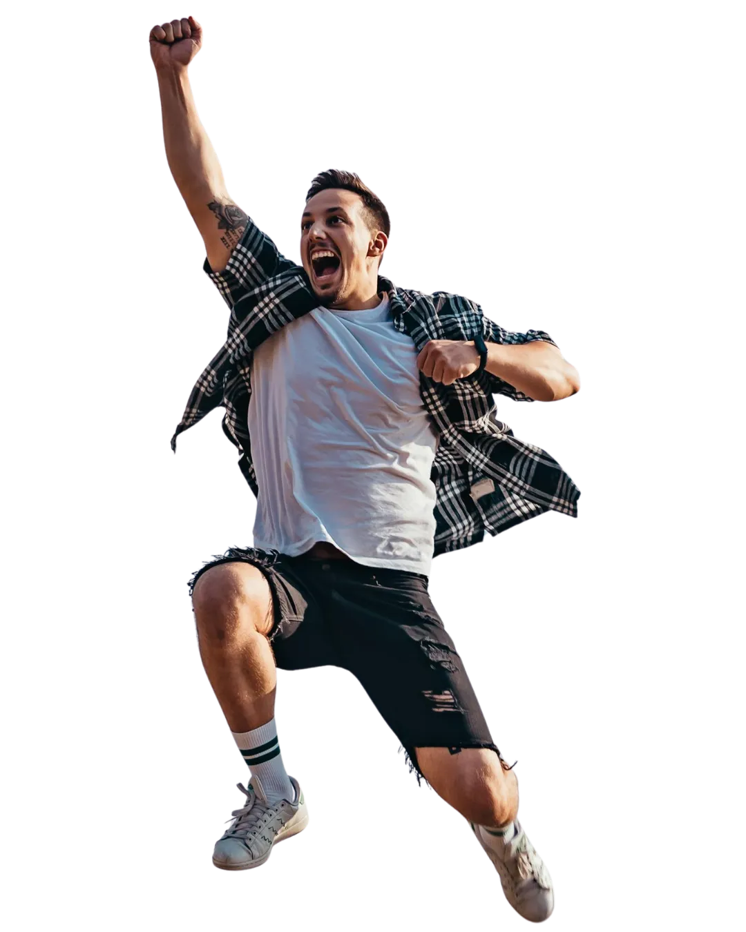 Rennende energieke man